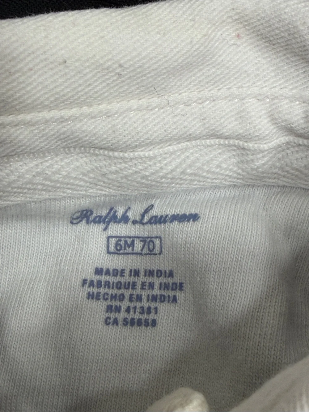 RALPH LAUREN RUGBY STRIPED 100% COTTON COLLARED ROMPER SIZE 6 MONTHS